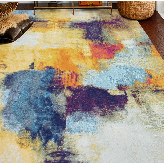 Mercury Row Chiron Blue/Yellow/Purple Rug & Reviews Wayfair.co.uk